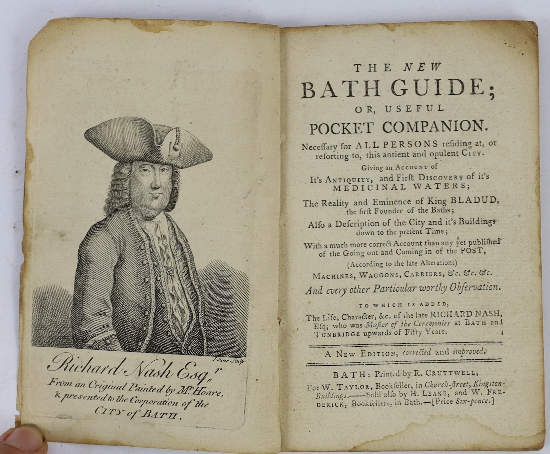 SOMERSET, BATH: (Anstey, Christopher) The New Bath Guide: or Memoirs of the B.N.R.D. Family. In a series of political epistles ... pictorial engraved title and 11 plates; old paperboards with later panelled calf spine, s